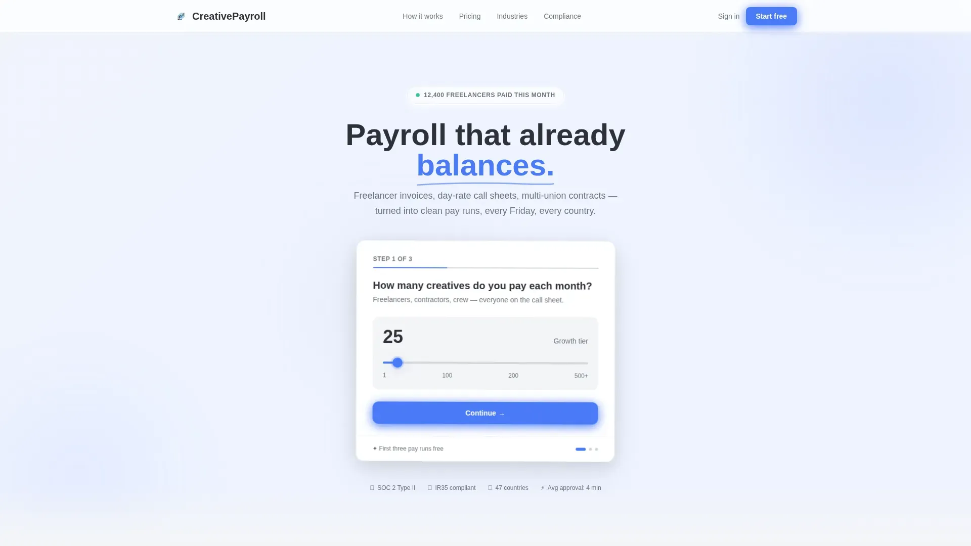 Freelancer Payroll | Free Website Template | Rocket