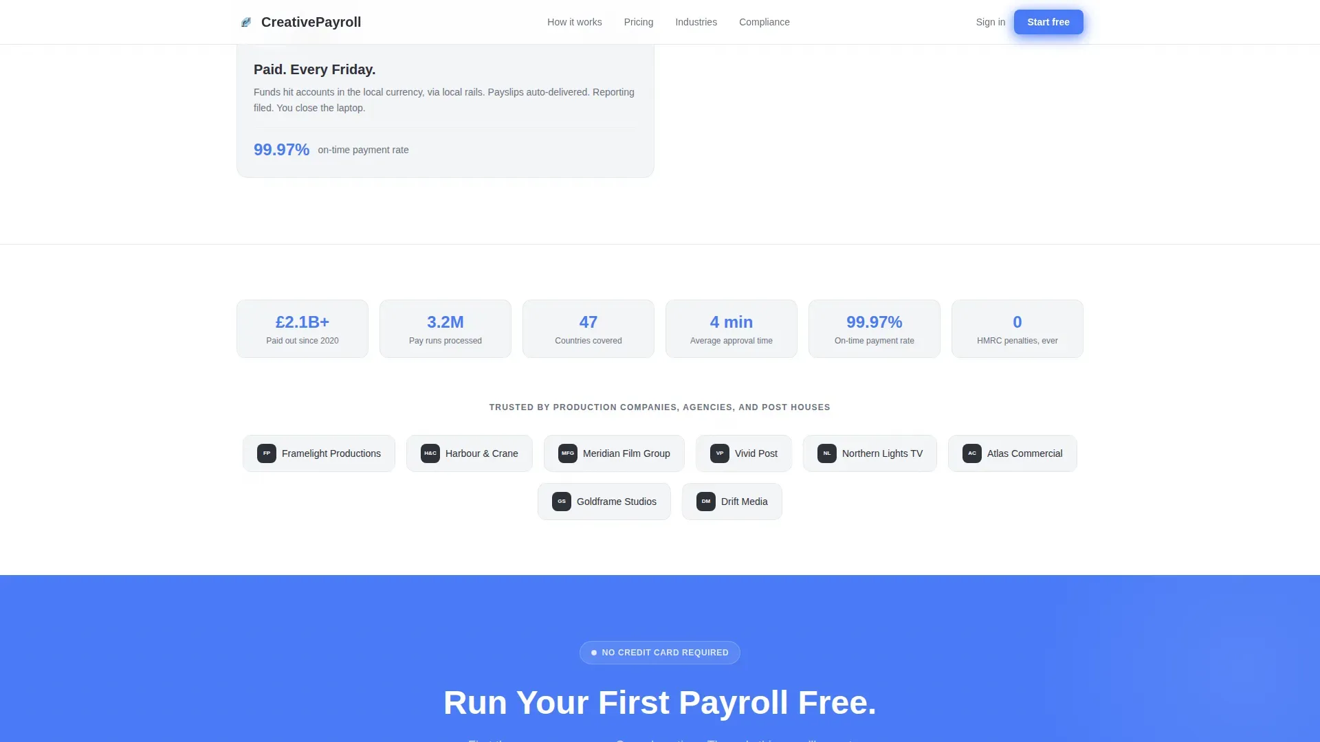 Freelancer Payroll | Free Website Template | Rocket