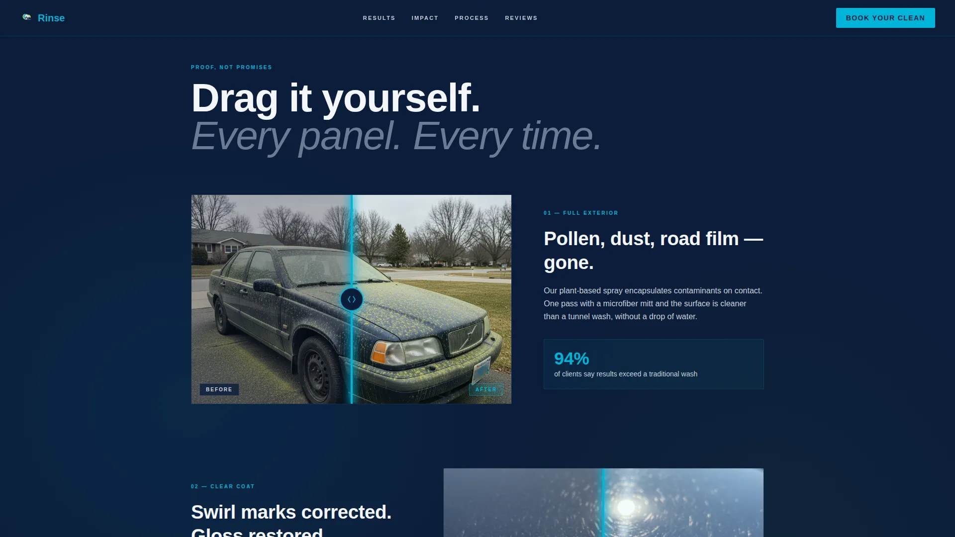 Eco Car Wash & Detailing Landing Page Template