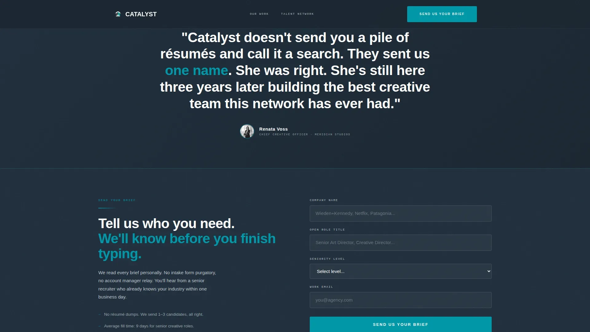 Creative Talent Recruiting | Free Website Template | Rocket