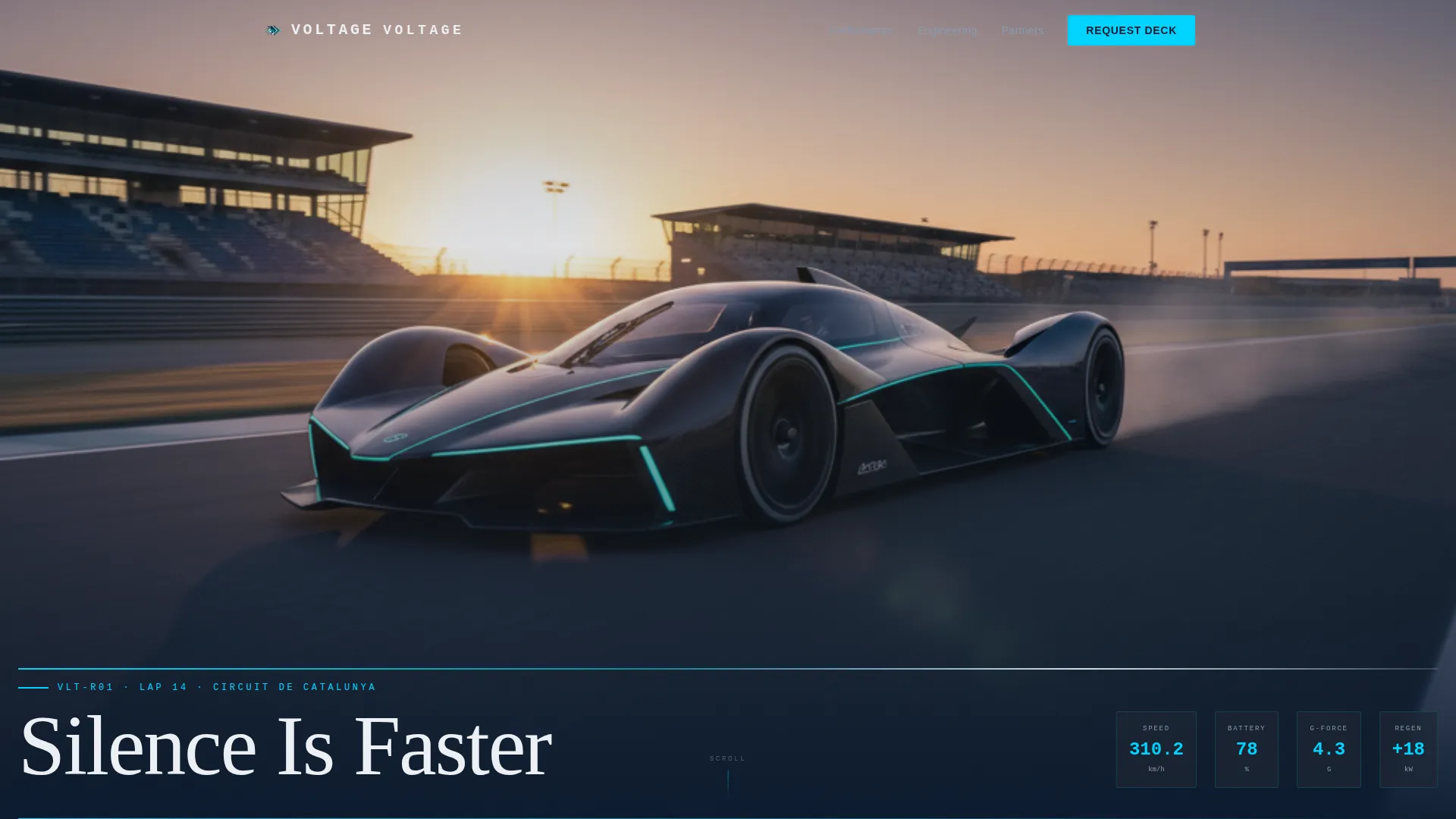 Electric Racing Team Landing Page Template