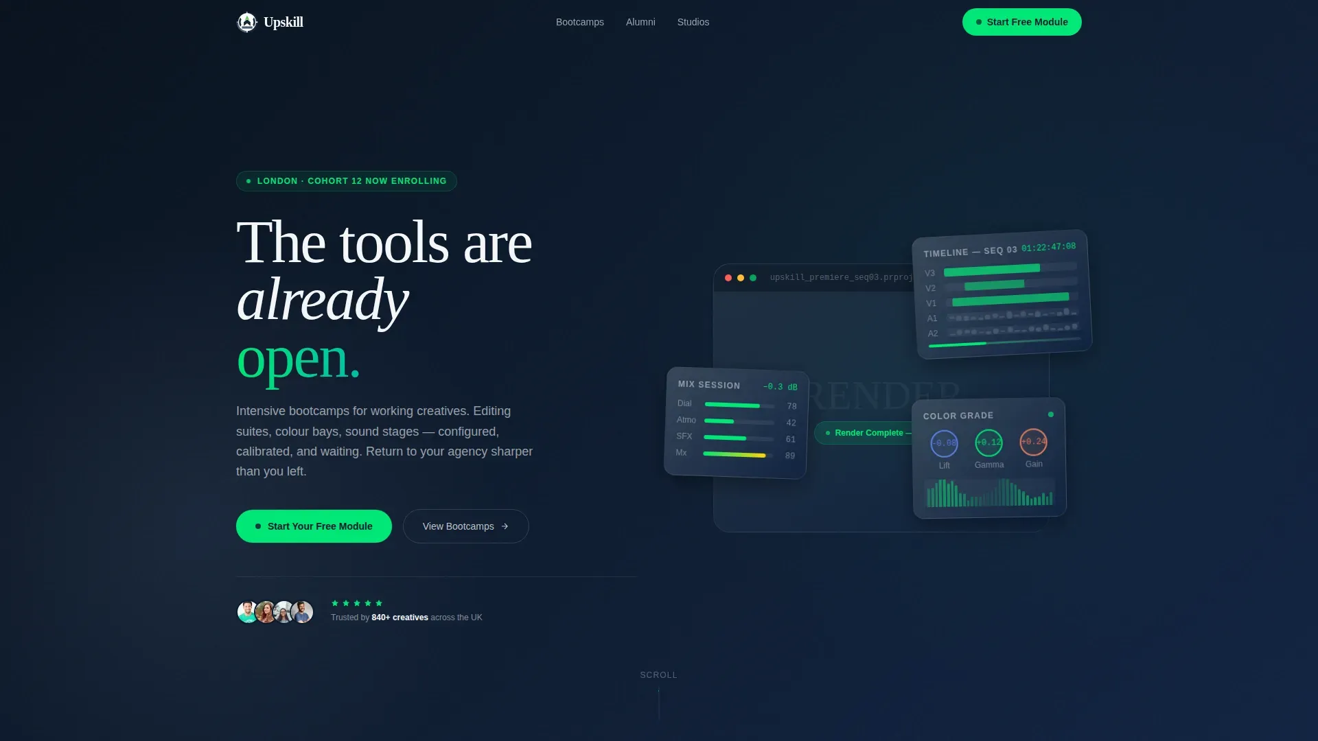 Bootcamp Creative Training | Free Website Template | Rocket