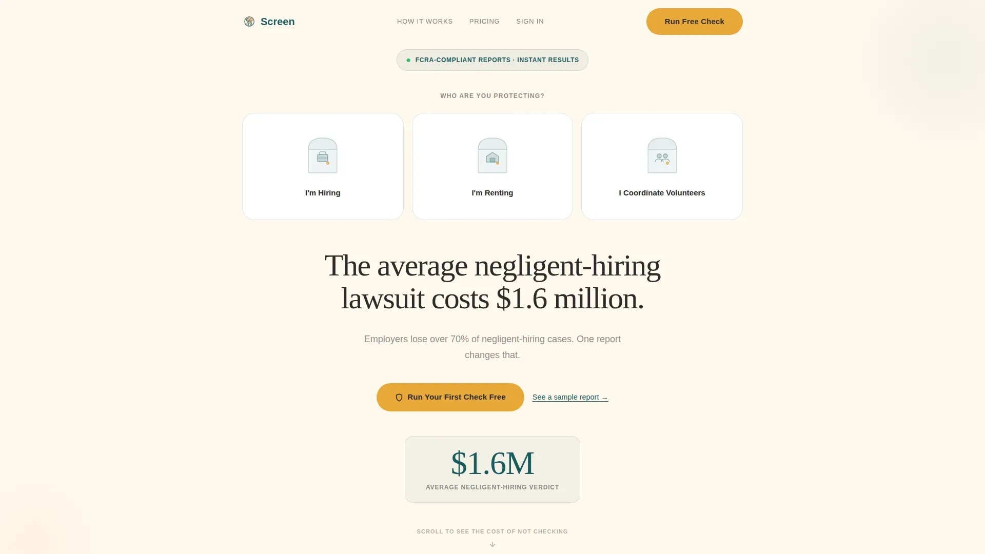 Background Check Service Landing Page Template