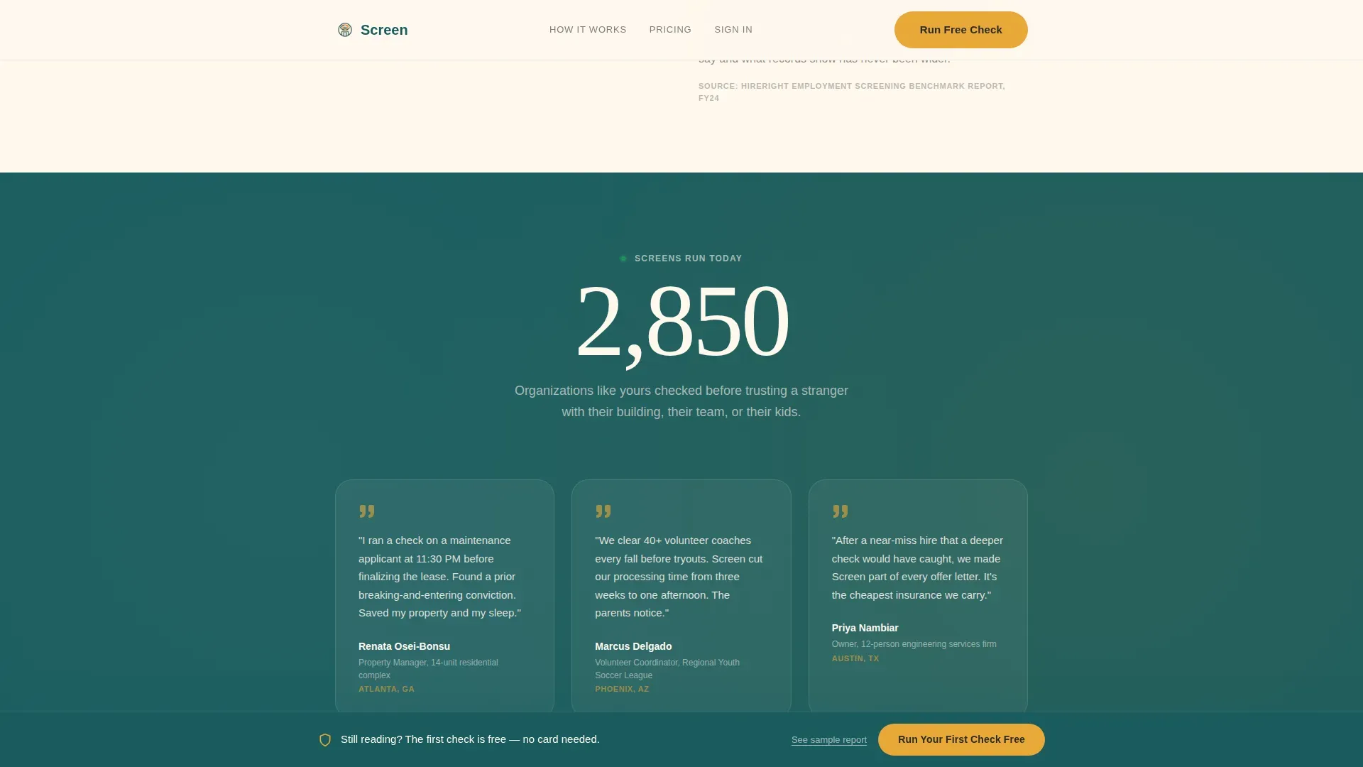 Background Check Service Landing Page Template