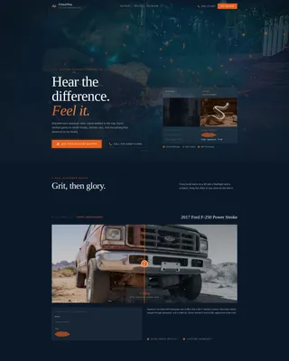 Bold Exhaust Shop Landing Page Template