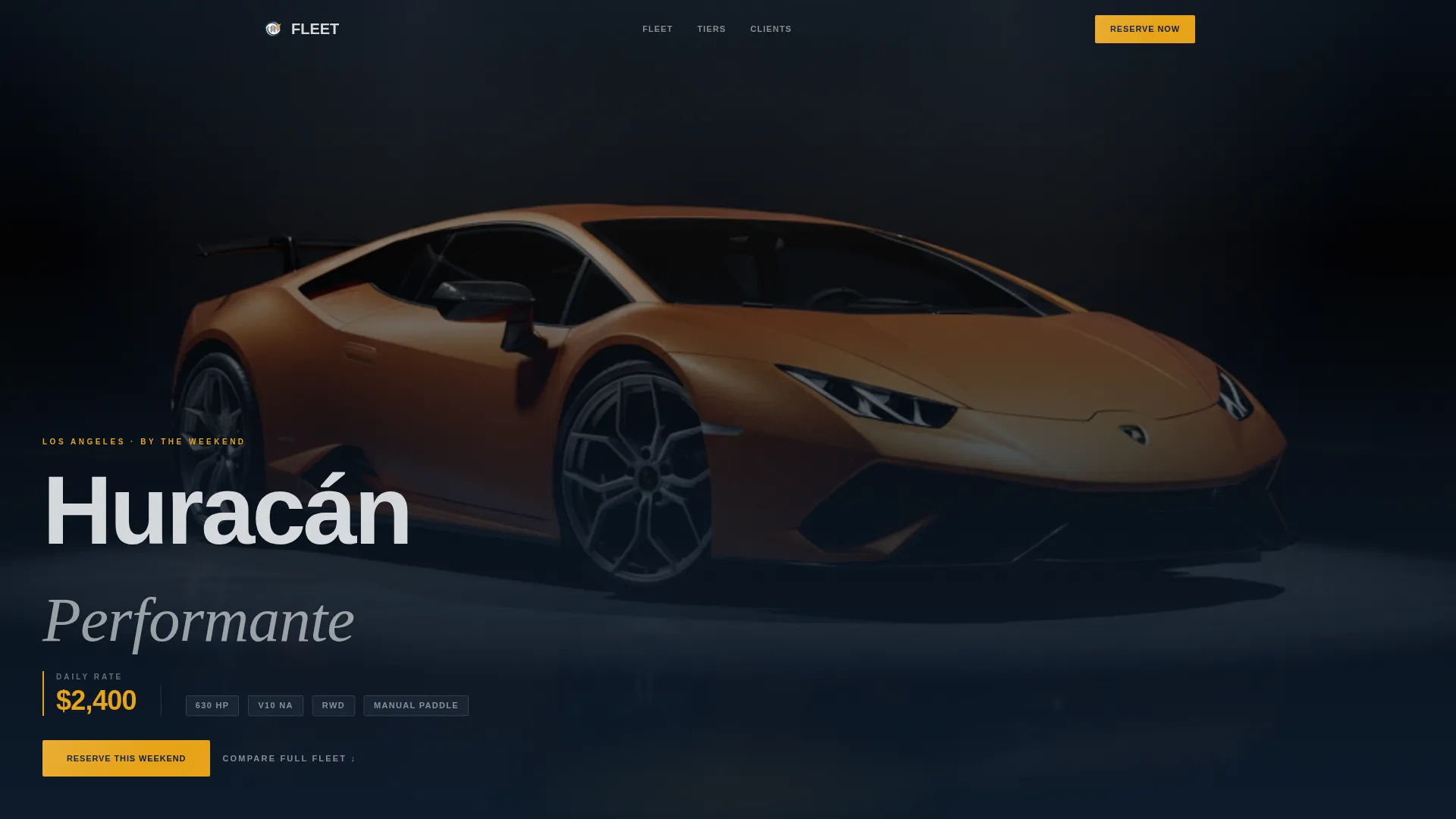 Exotic Car Rental Landing Page Template