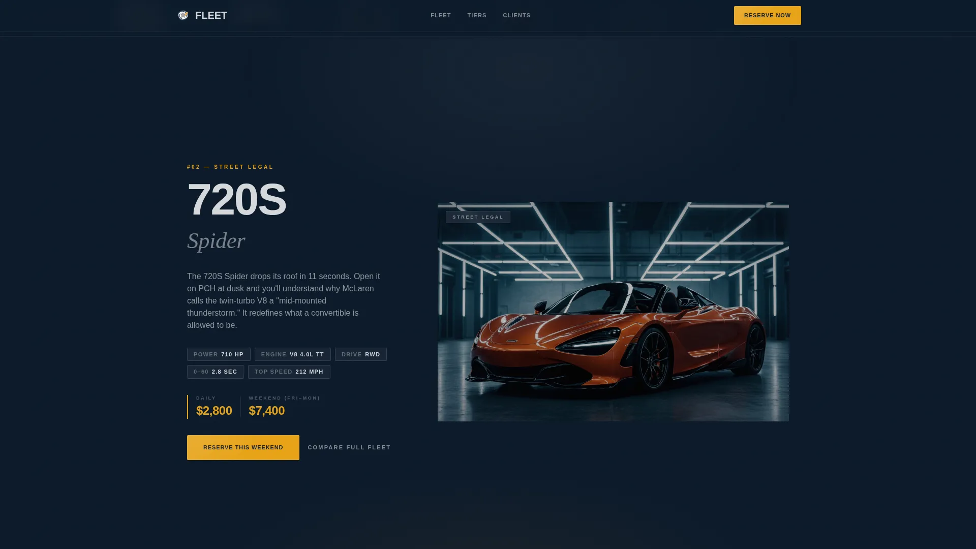 Exotic Car Rental Landing Page Template