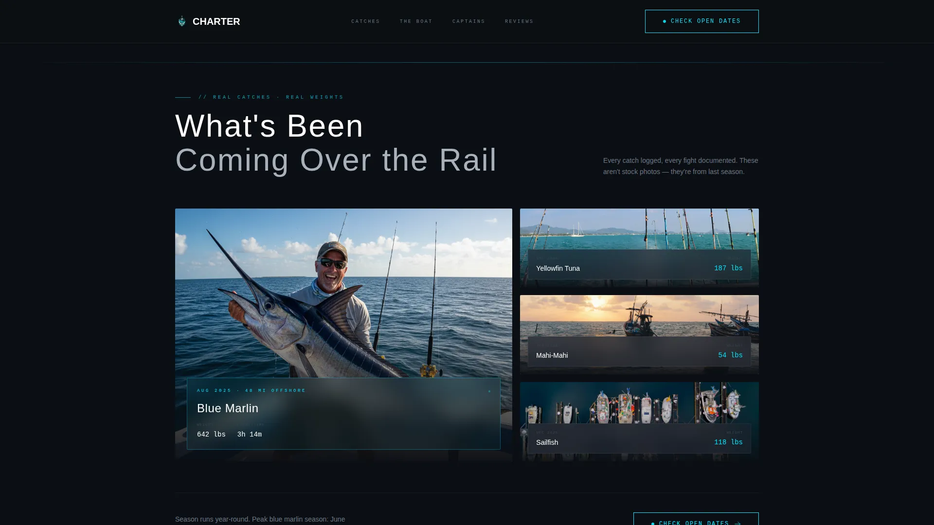 Fishing Boat Landing Page Template | Tech Glass Design
