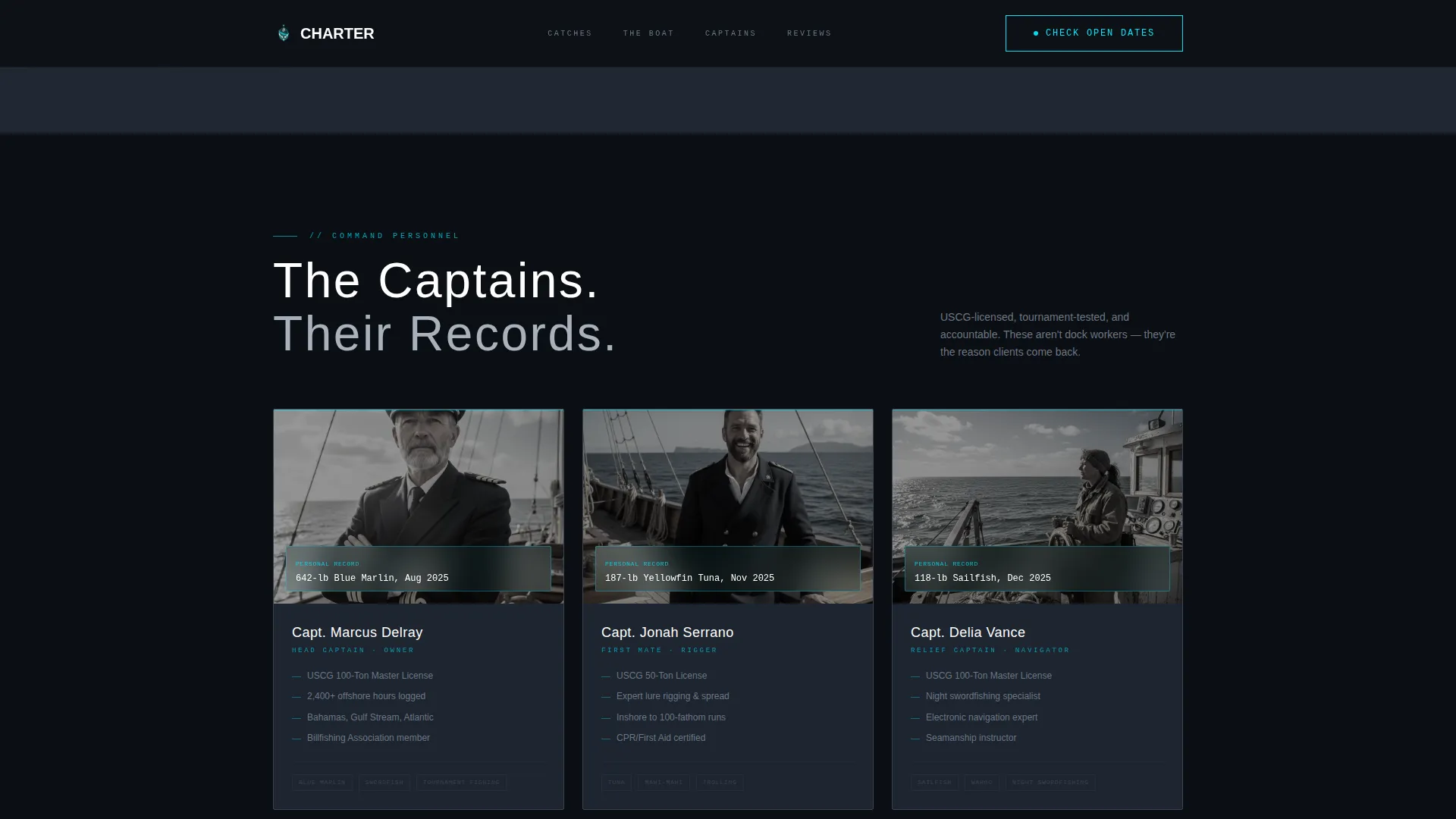 Fishing Boat Landing Page Template | Tech Glass Design