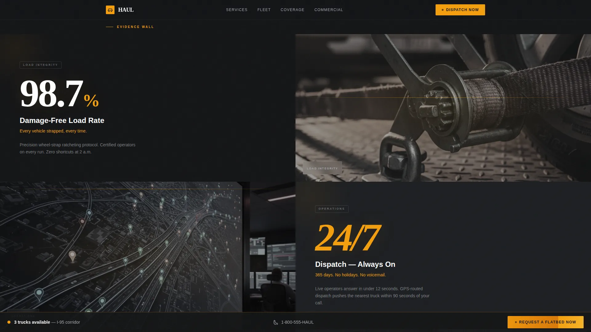 Flatbed Towing Service Landing Page Template