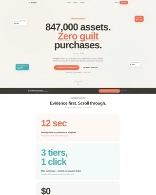Bold Freemium Design Marketplace Landing Page Template