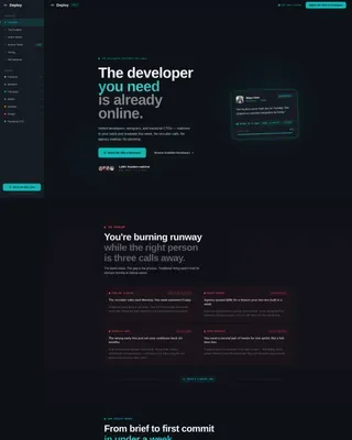 Startup Velocity Developer Marketplace Landing Page