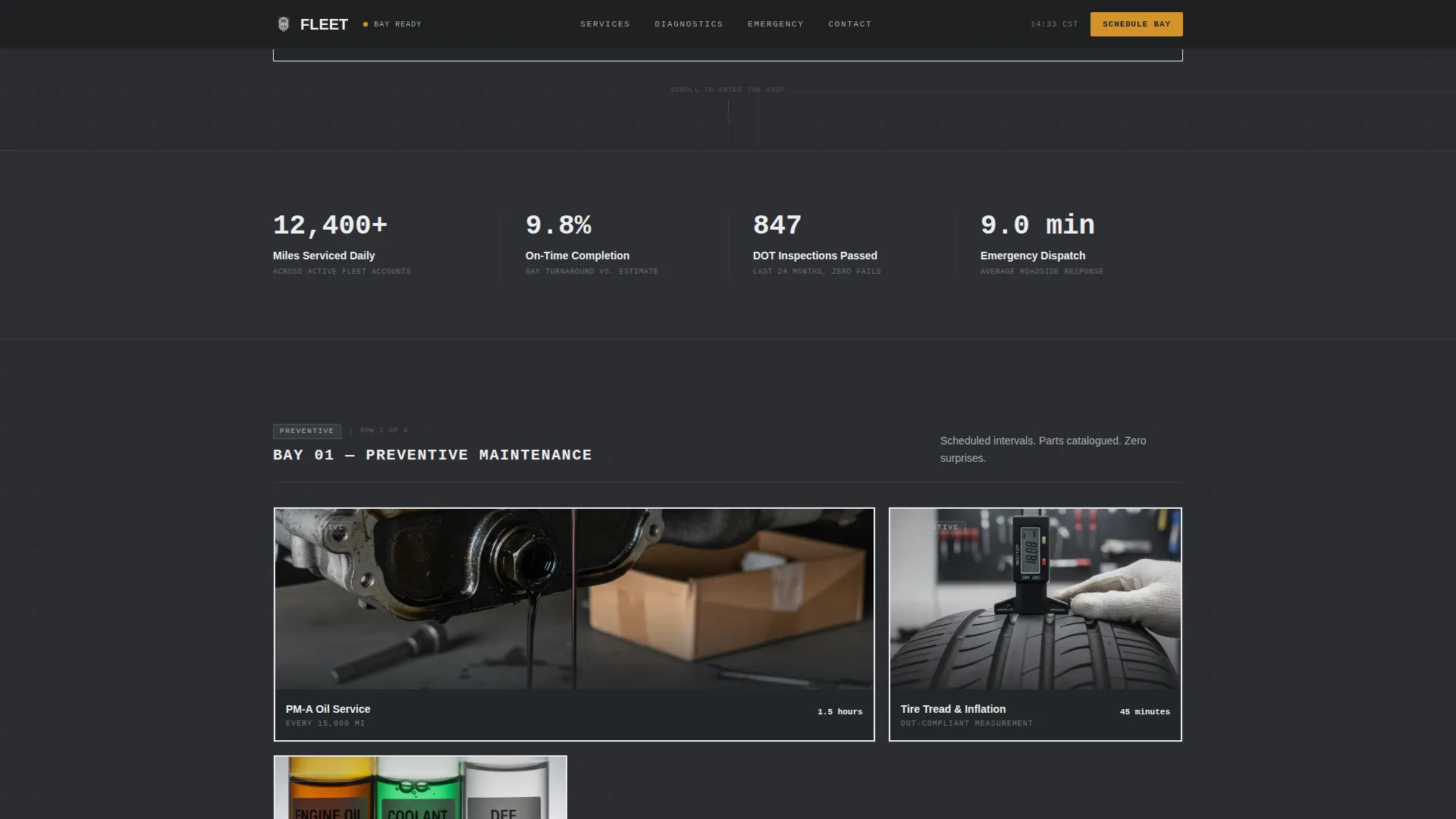 Maintenance Landing Page Template for Fleet Managers