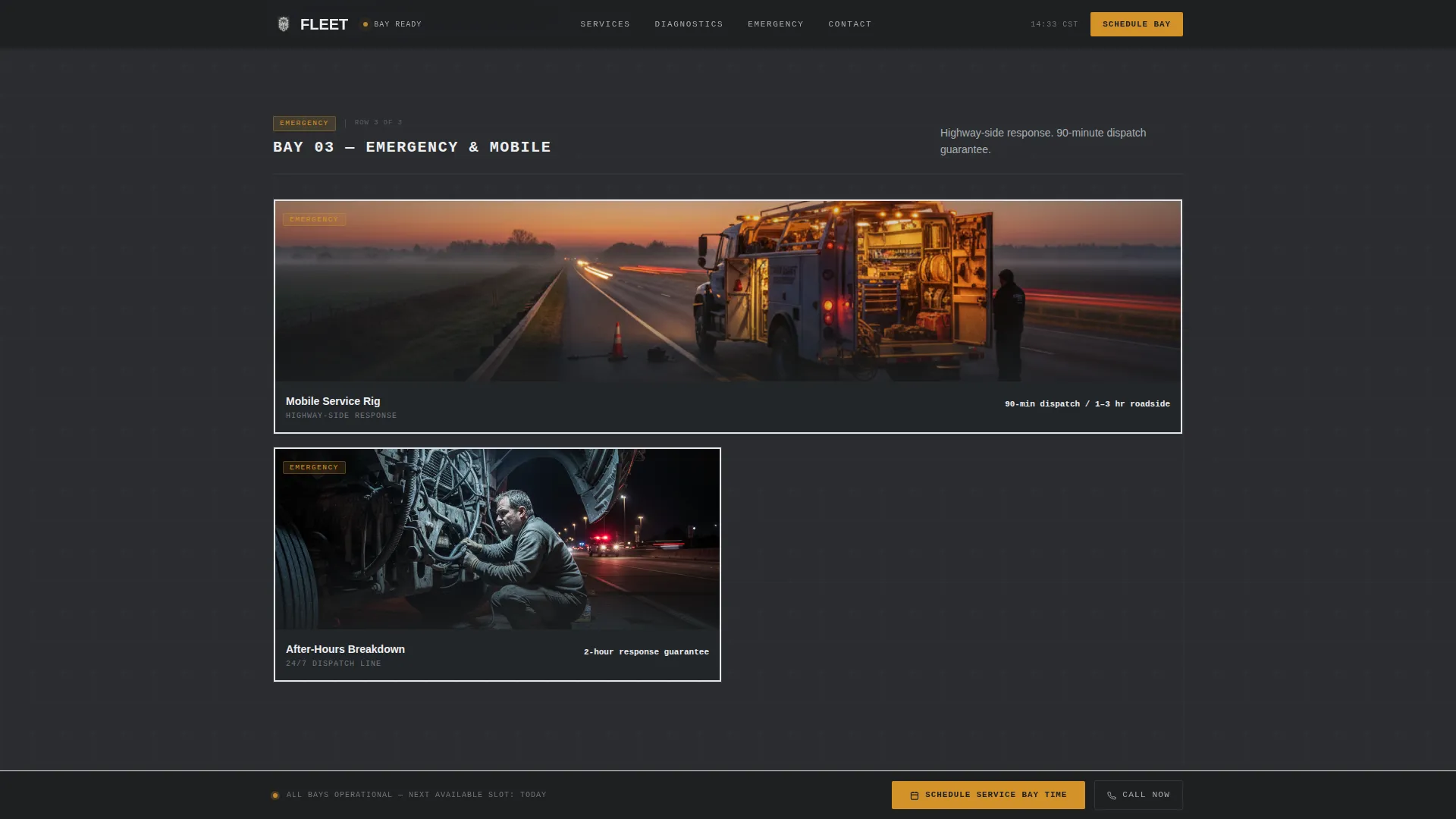 Maintenance Landing Page Template for Fleet Managers