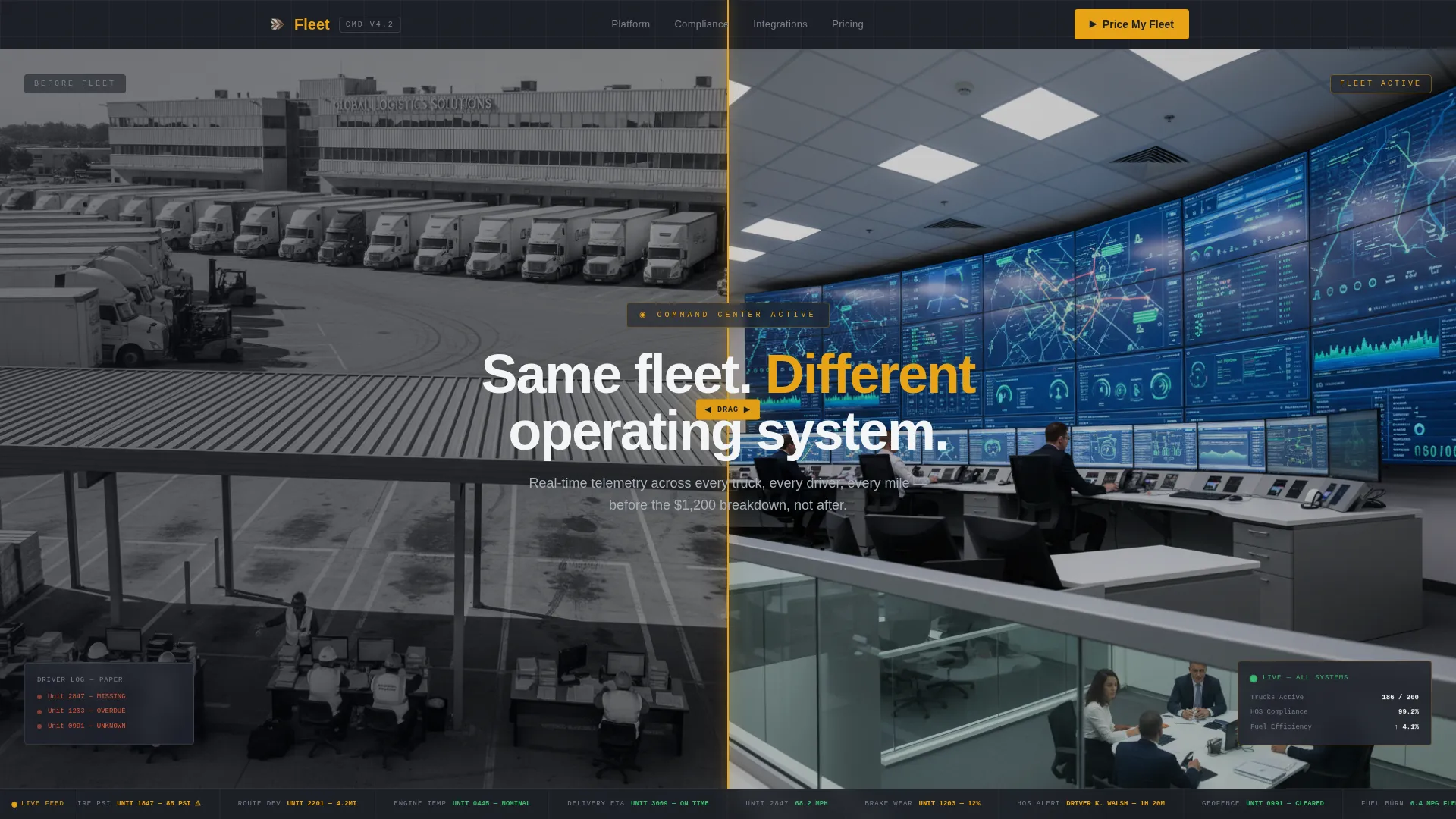 Fleet Management Software Landing Page Template