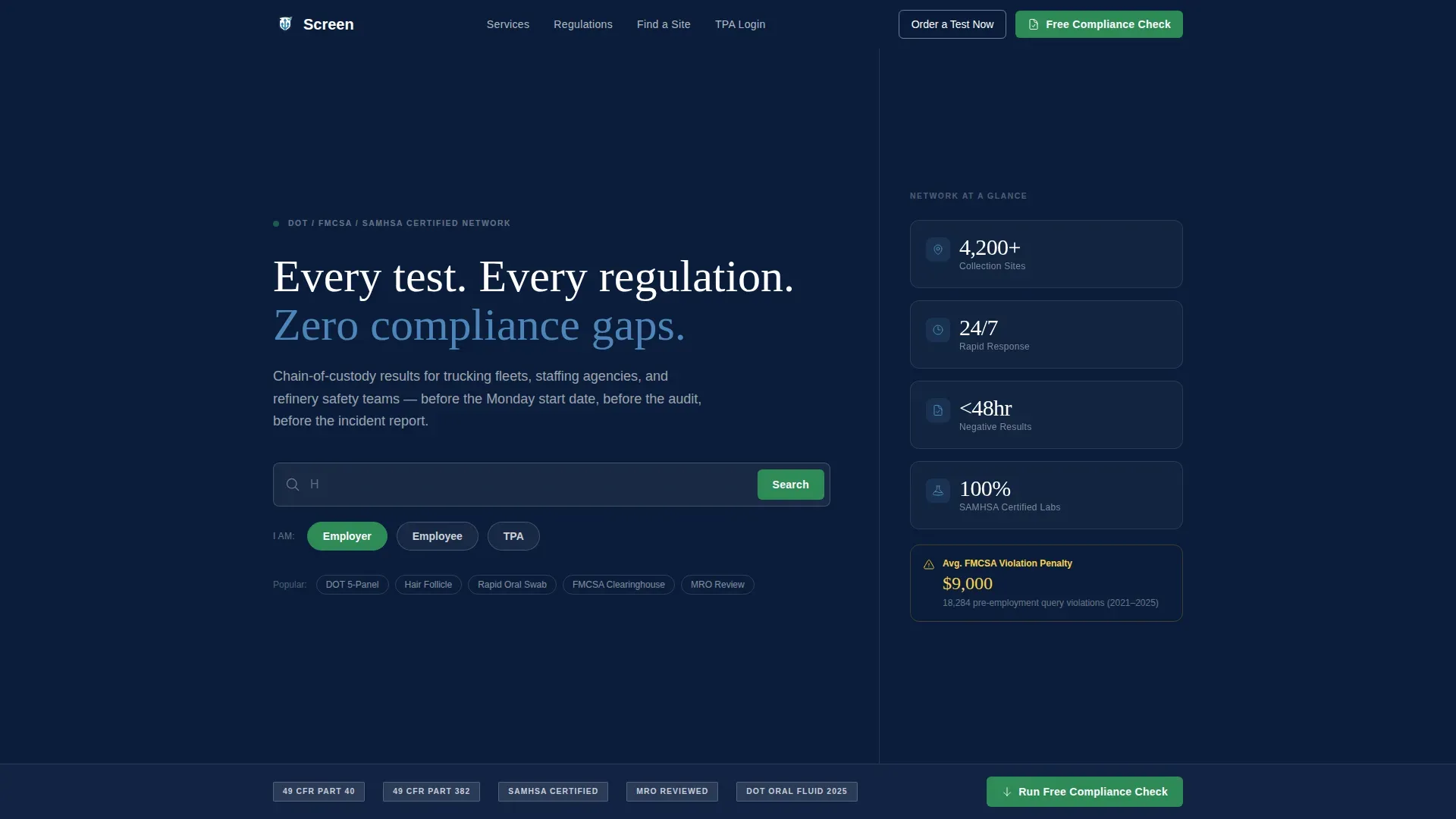 Compliance Testing | Free Website Template | Rocket