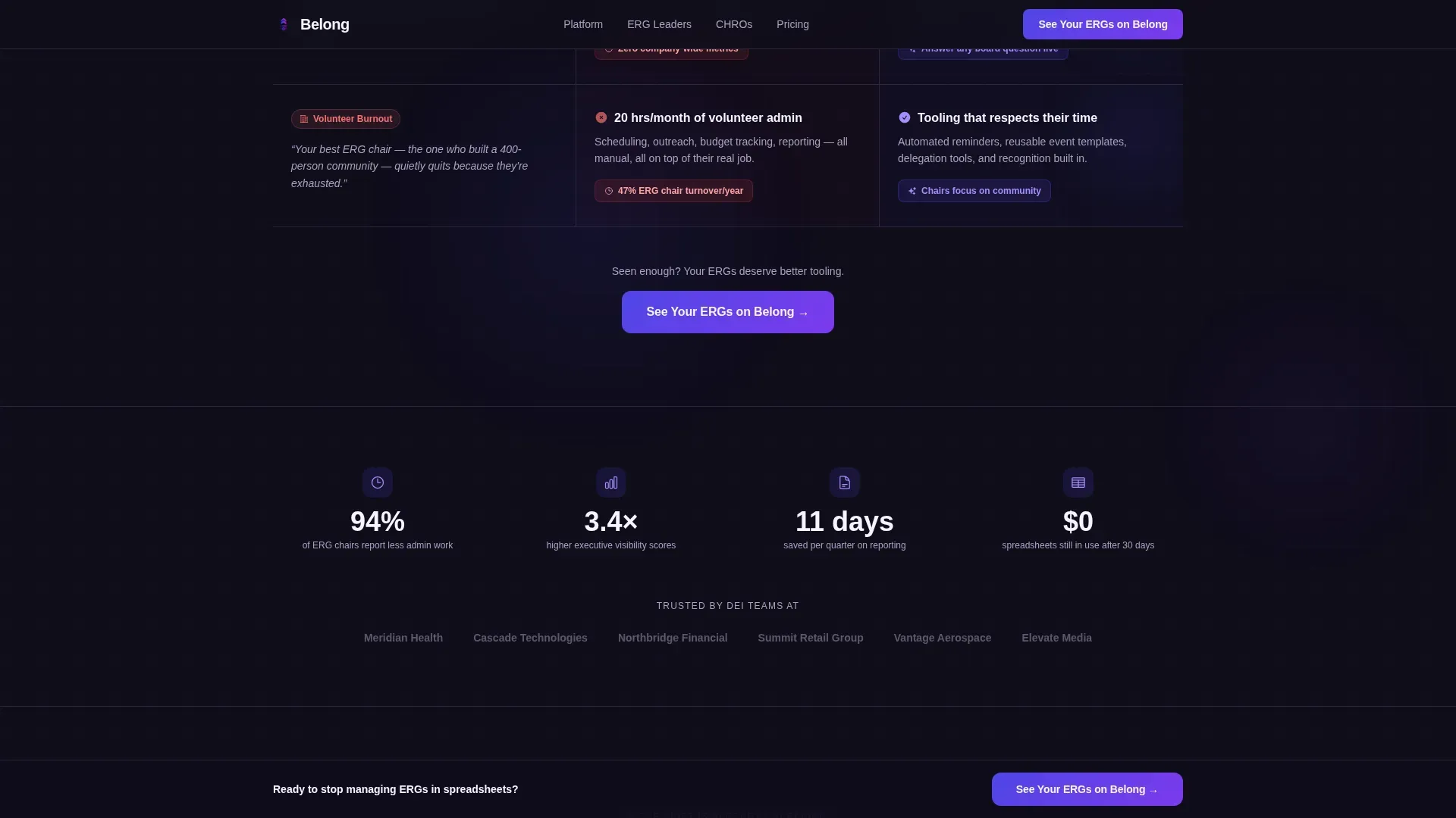 ERG Management Platform Landing Page Template