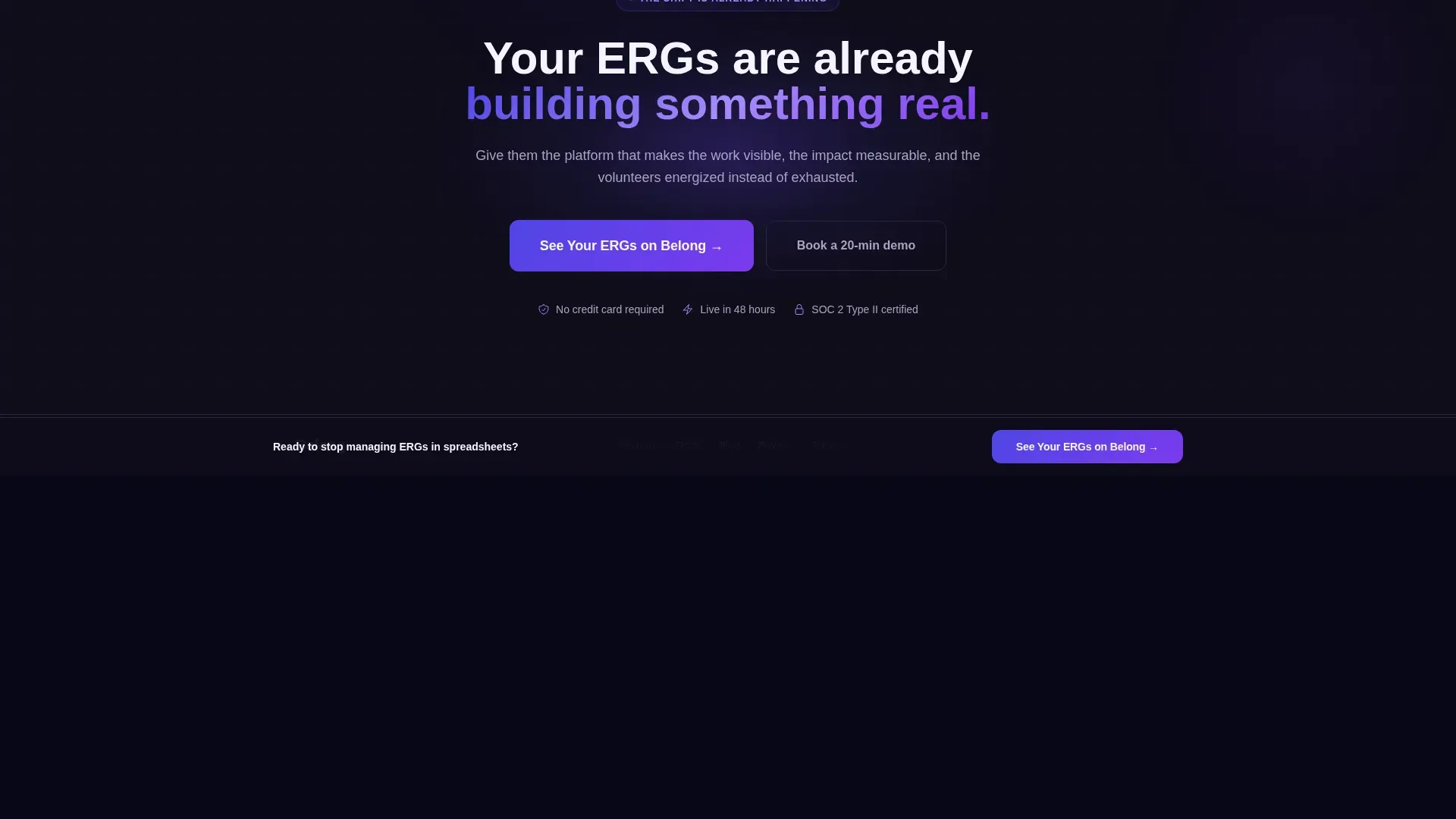 ERG Management Platform Landing Page Template