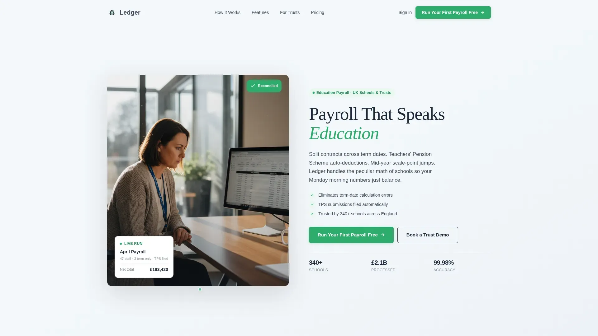 Precision Education Payroll | Free Website Template | Rocket
