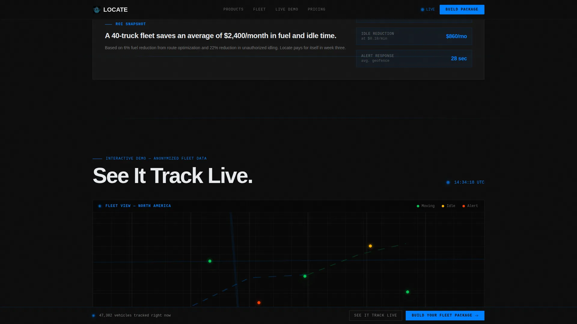 GPS Fleet Tracking Landing Page Template