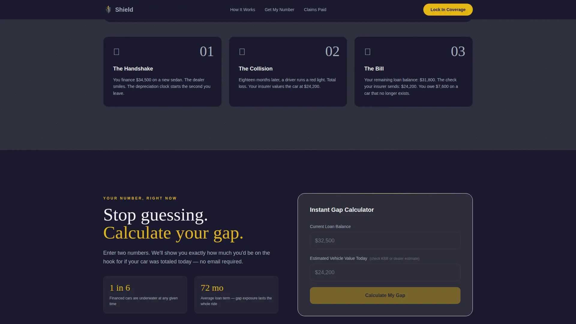Cinematic Gap Insurance Landing Page Template