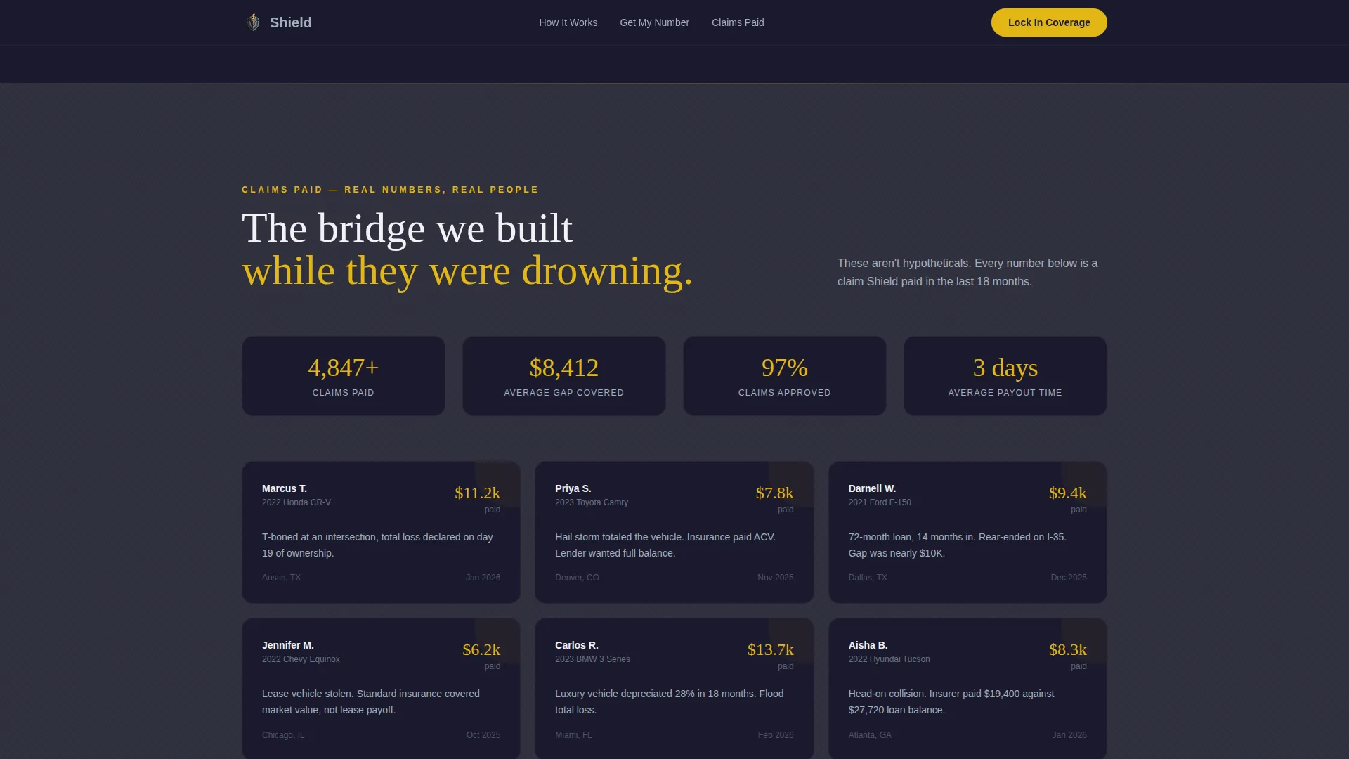 Cinematic Gap Insurance Landing Page Template