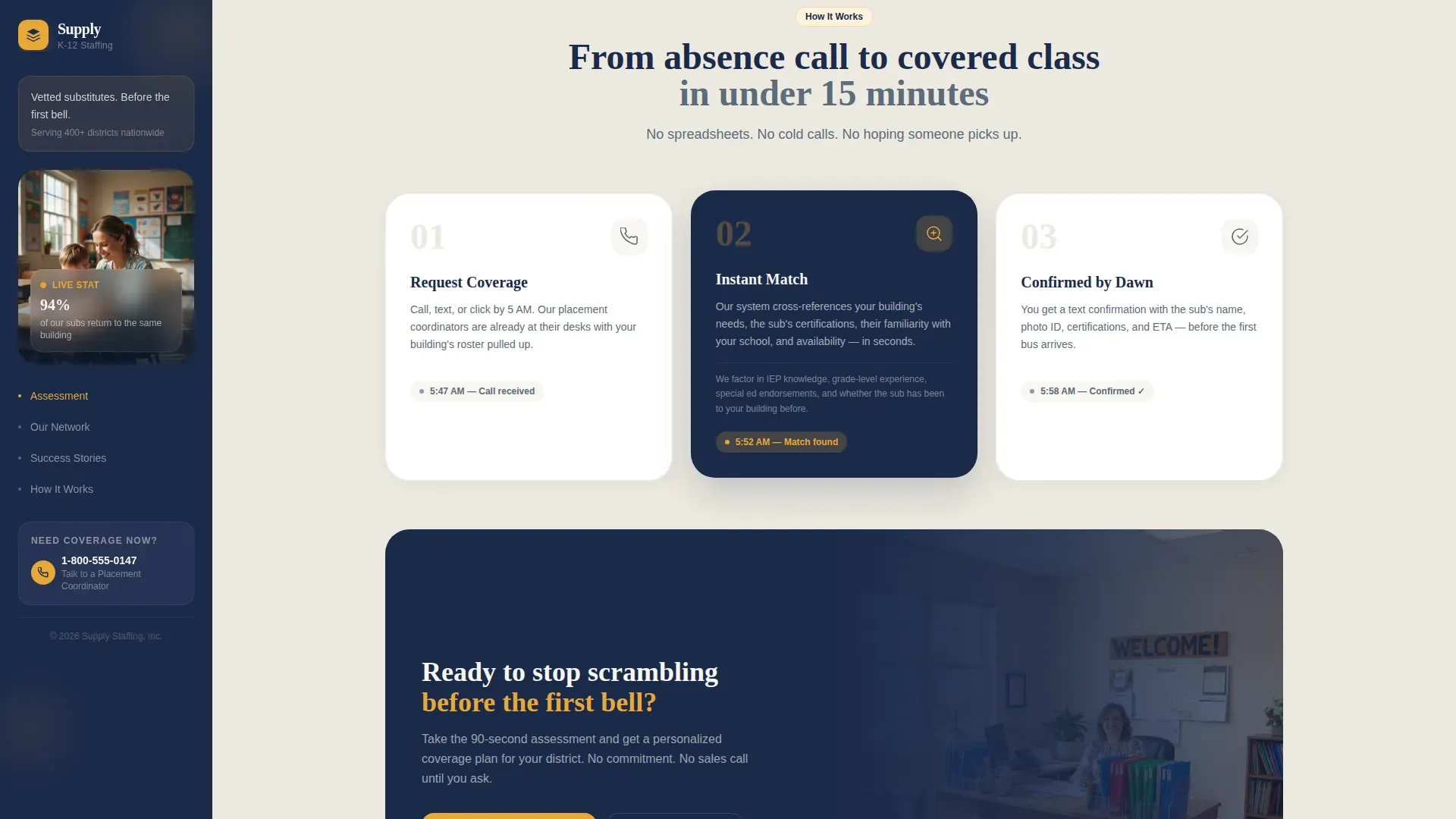 Reliable School Readiness | Free Website Template | Rocket