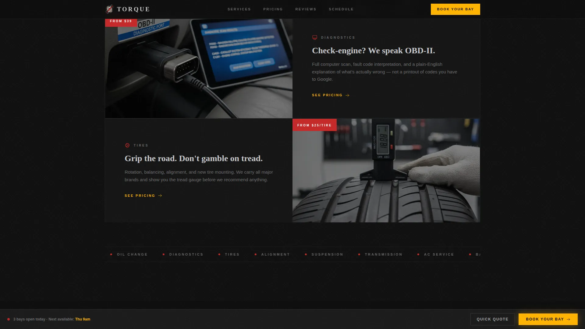 Industrial Auto Repair Shop Landing Page Template