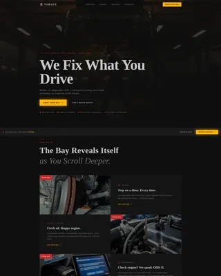 Industrial Auto Repair Shop Landing Page Template