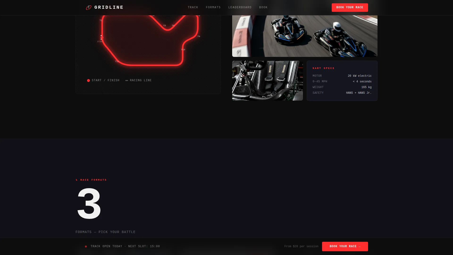 Go-Kart Racing Track Landing Page Template