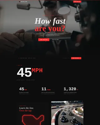 Go-Kart Racing Track Landing Page Template