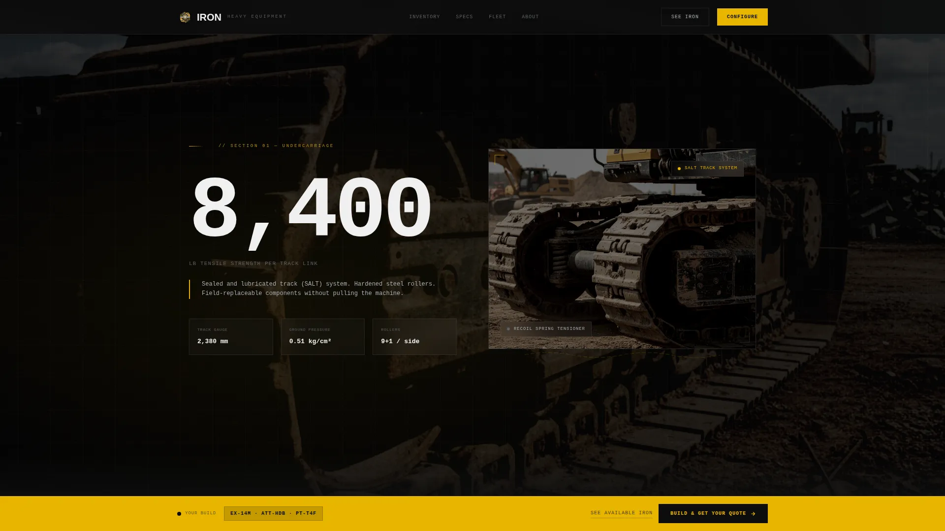 Heavy Equipment Dealer Landing Page Template