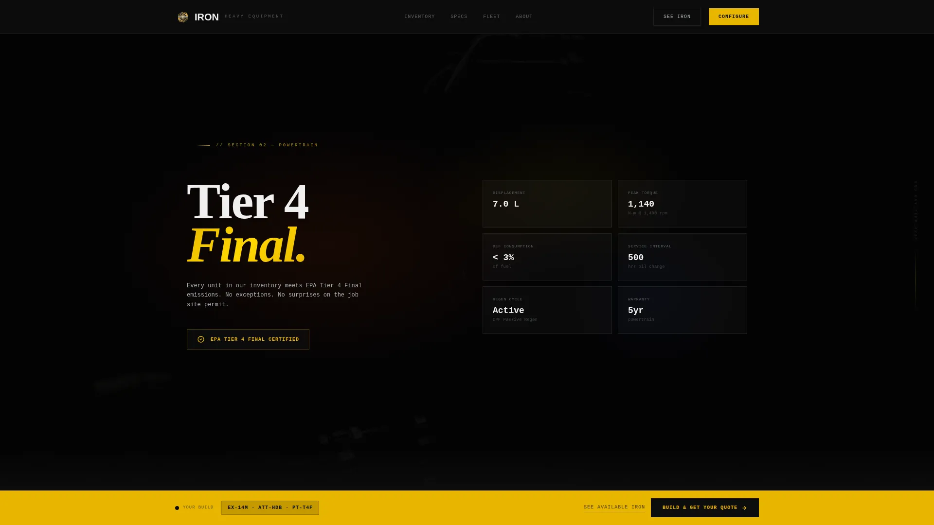 Heavy Equipment Dealer Landing Page Template