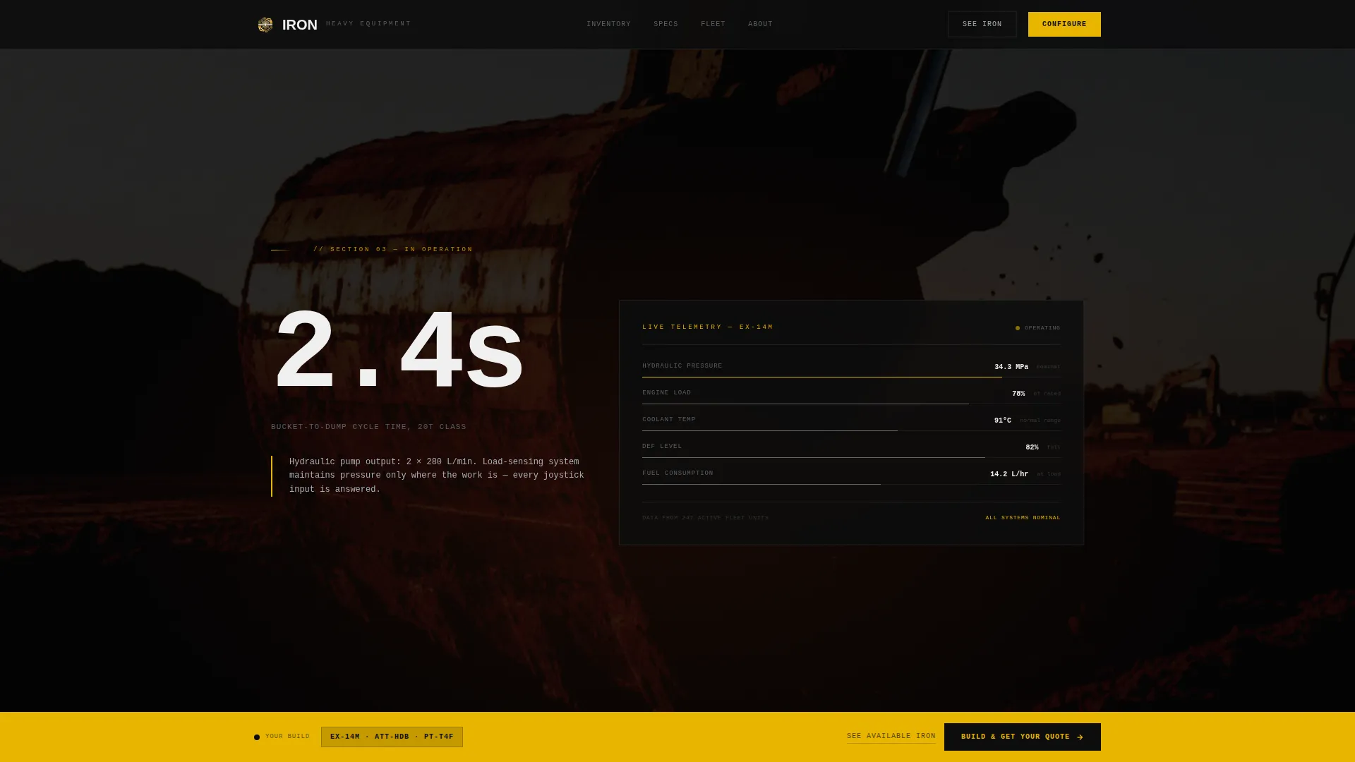 Heavy Equipment Dealer Landing Page Template
