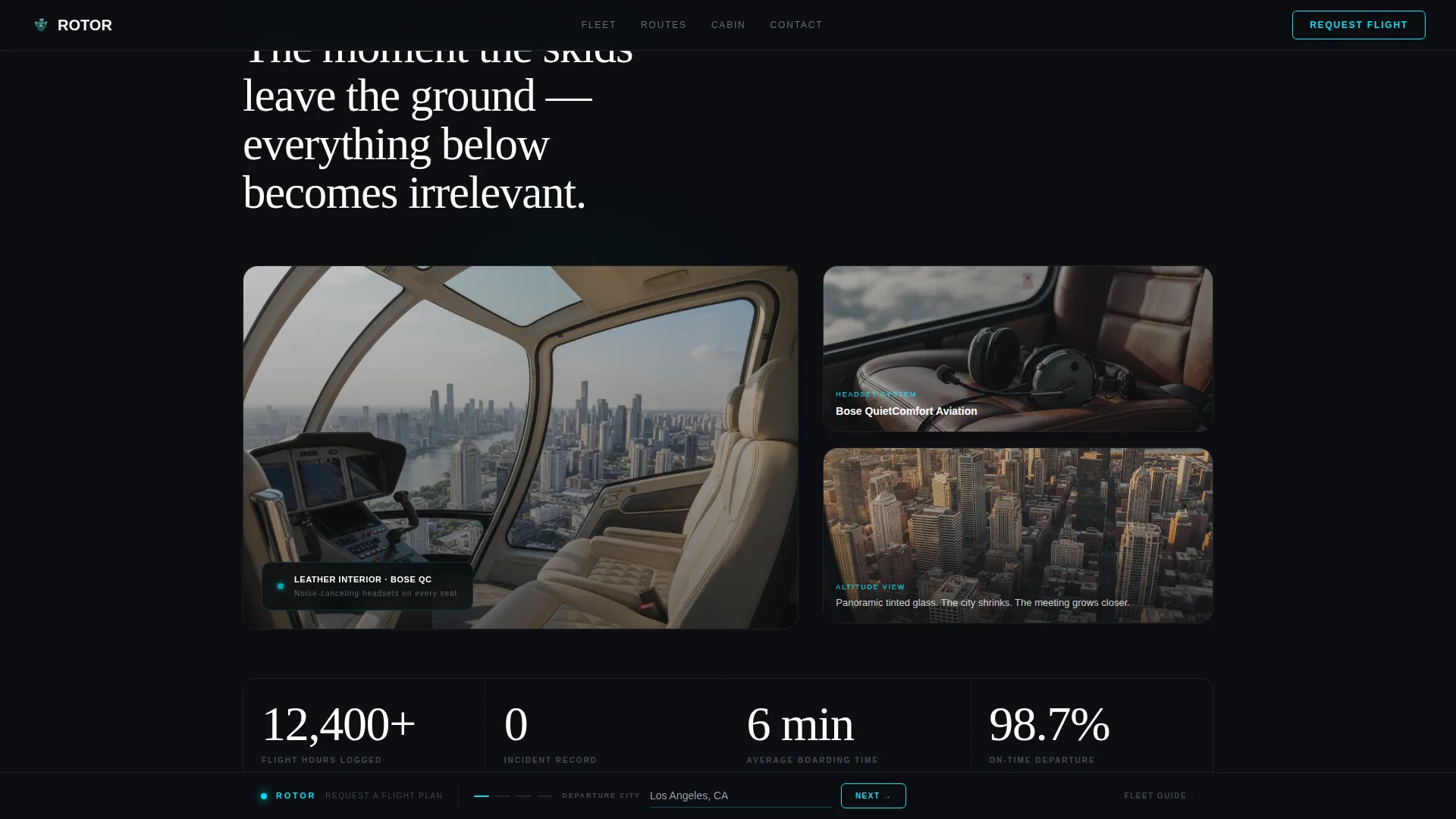 Helicopter Charter Service Landing Page Template