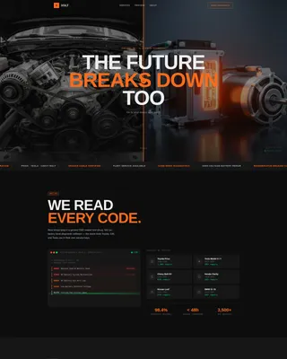 Cinematic EV Repair Landing Page Template