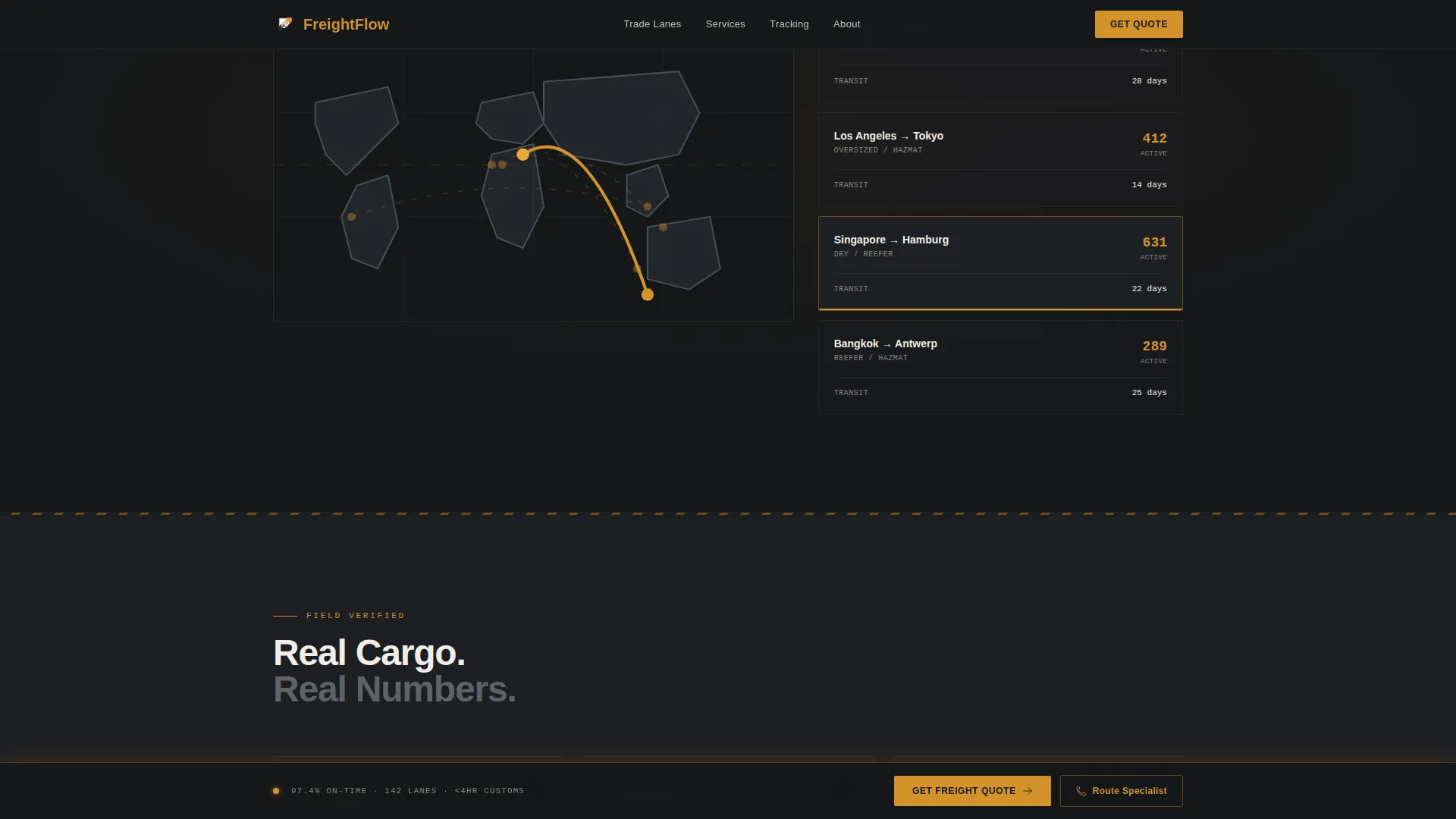 International Freight Shipping Landing Page Template