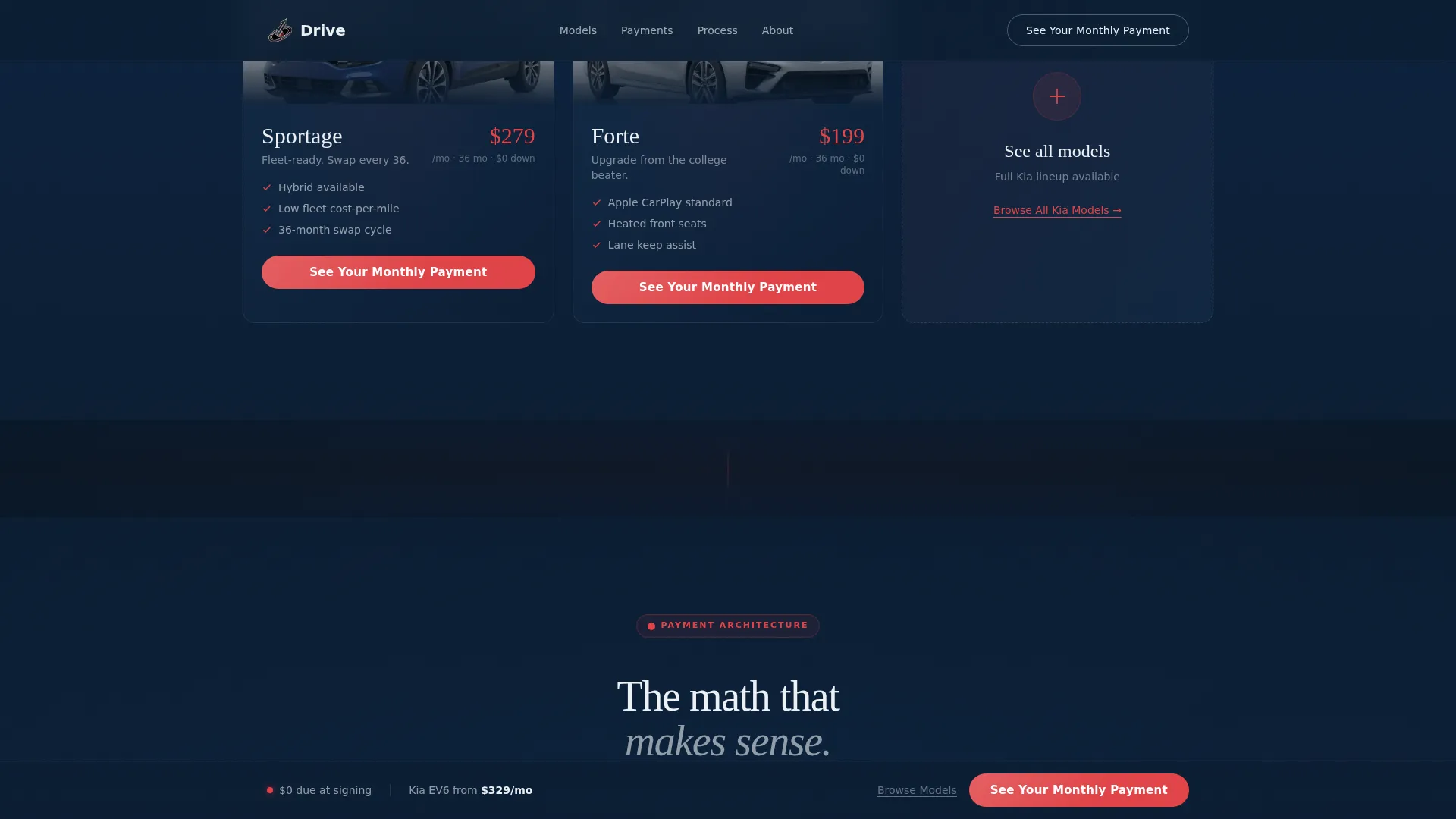 Kia Leasing | Free Website Template | Rocket