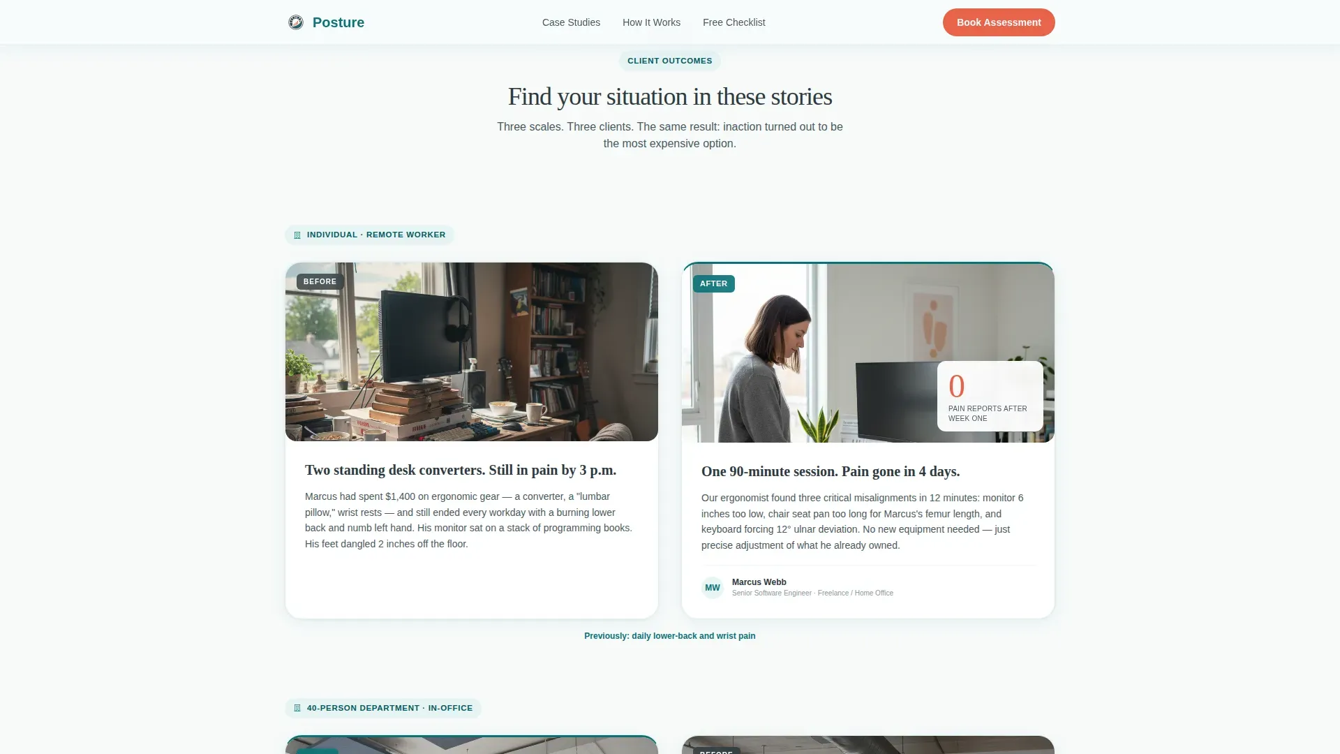 Certified Ergonomic Assessment | Free Website Template | Rocket