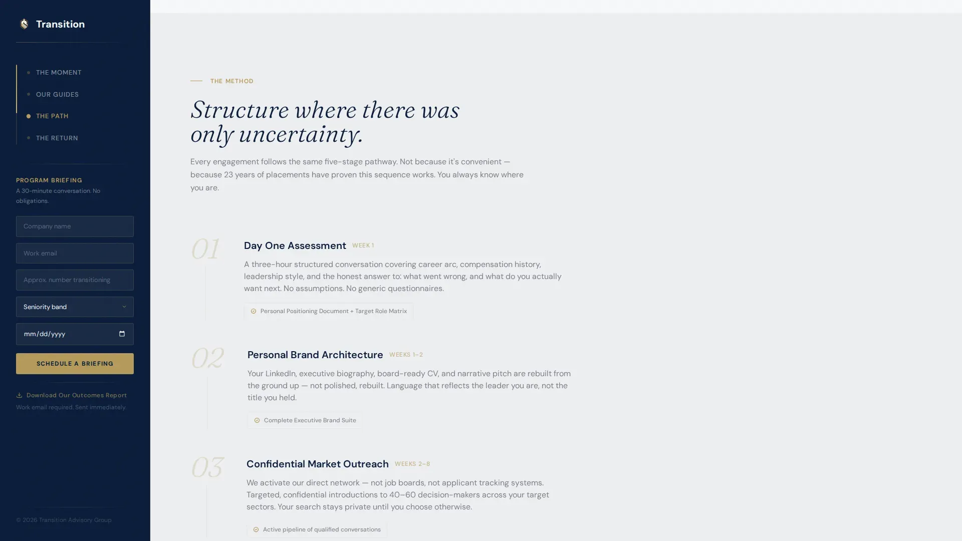 Outplacement & Career Transition Professional Website Template