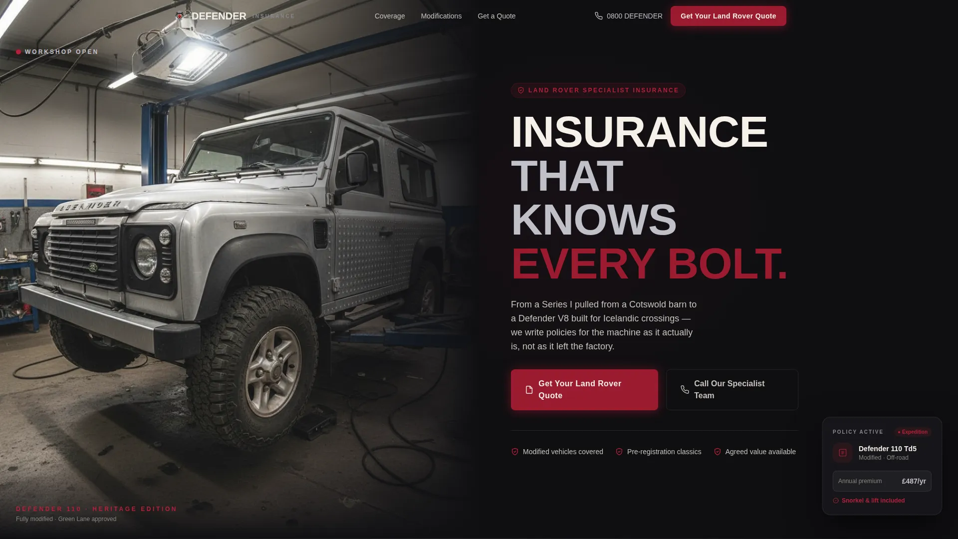 Landroverinsurance | Free Website Template | Rocket
