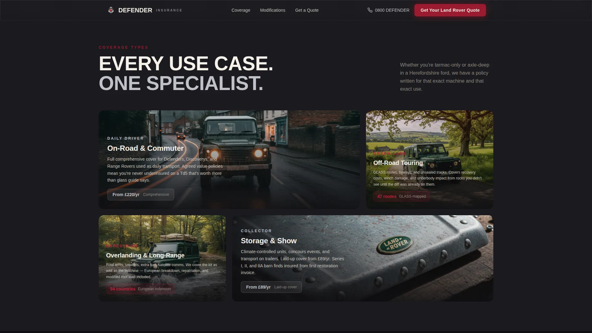 Landroverinsurance | Free Website Template | Rocket