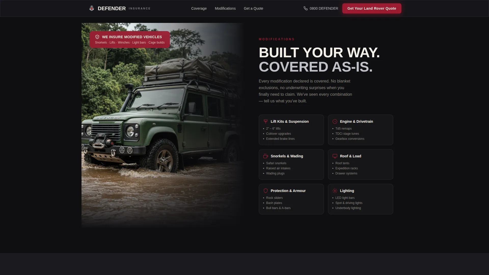 Landroverinsurance | Free Website Template | Rocket