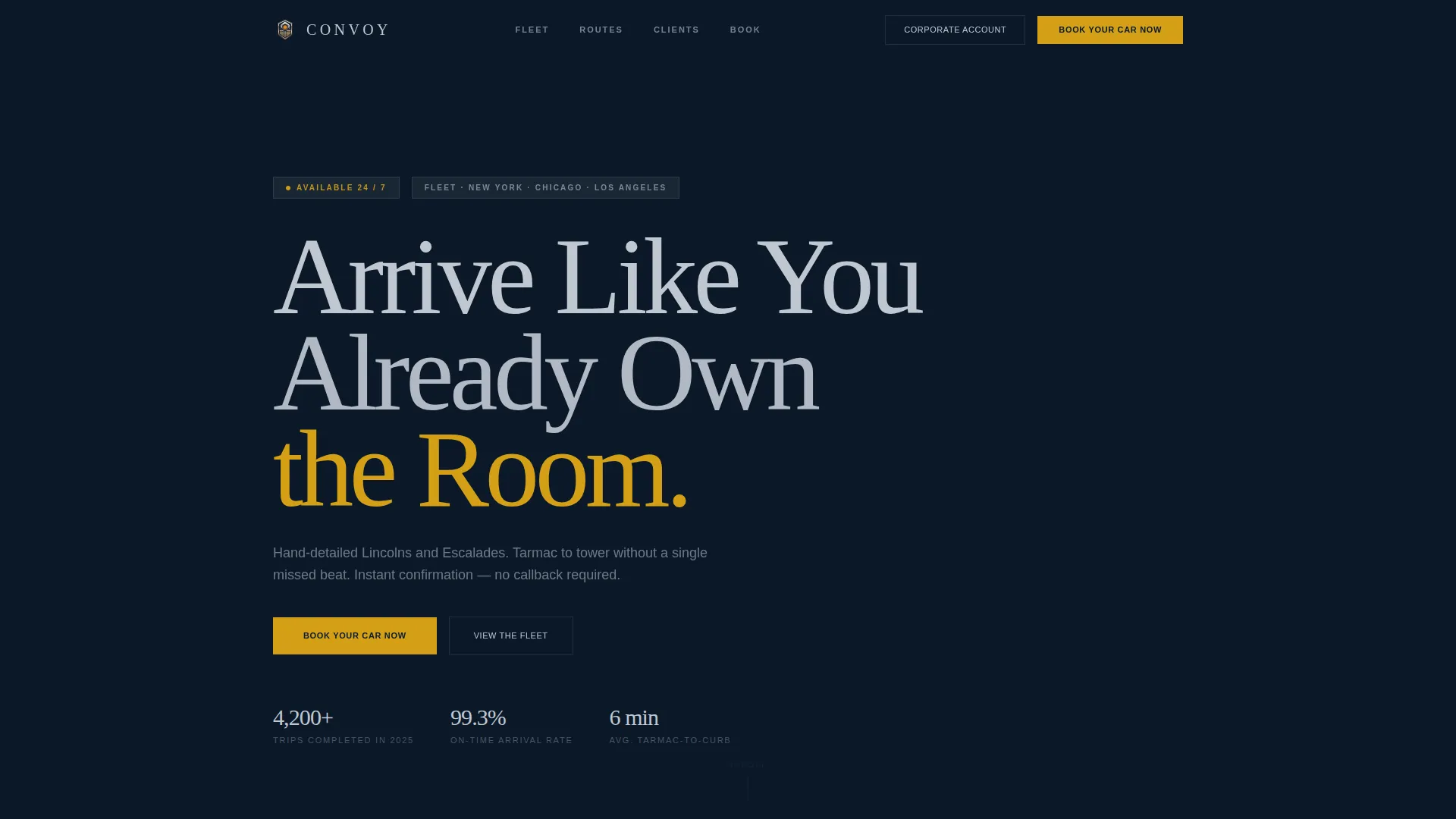 Limousine & Black Car Service Landing Page Template
