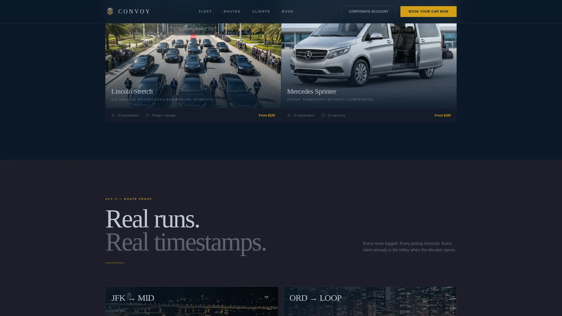 Limousine & Black Car Service Landing Page Template