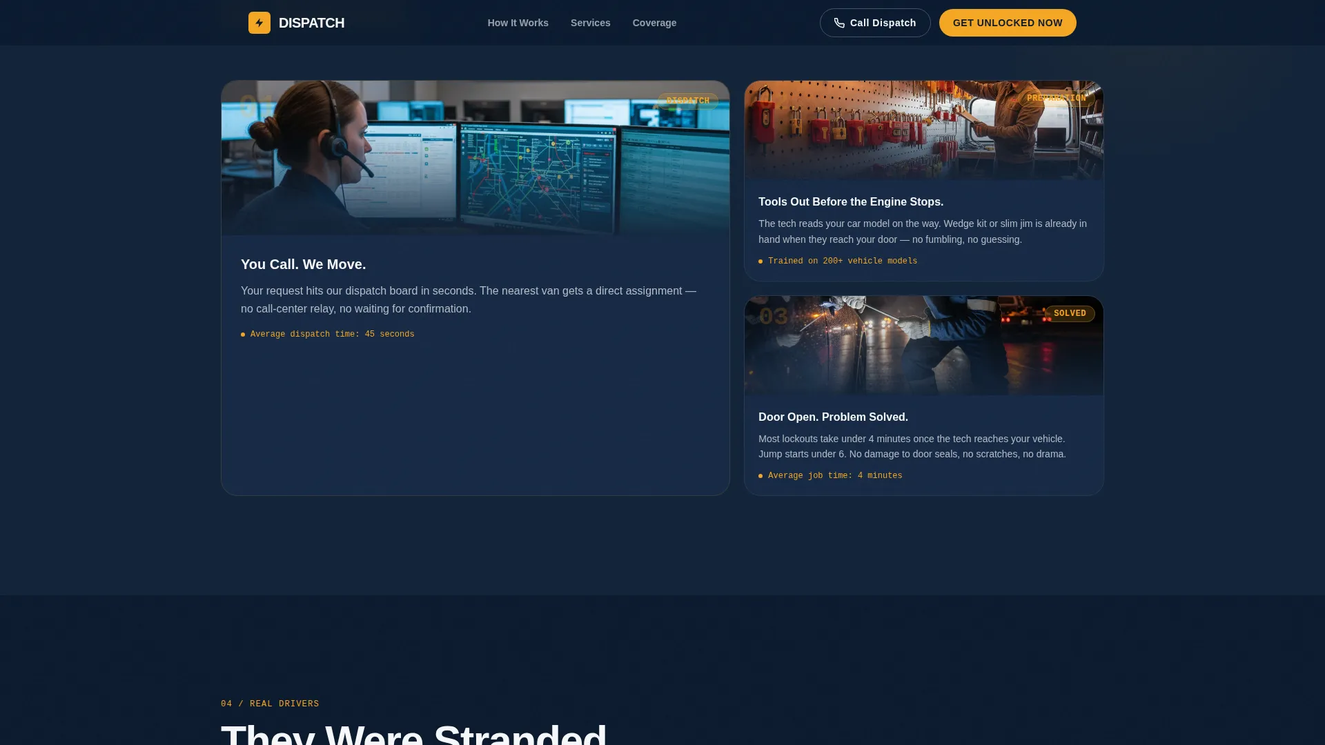 Roadside Lockout & Jump Start Landing Page Template