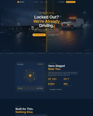 Roadside Lockout & Jump Start Landing Page Template