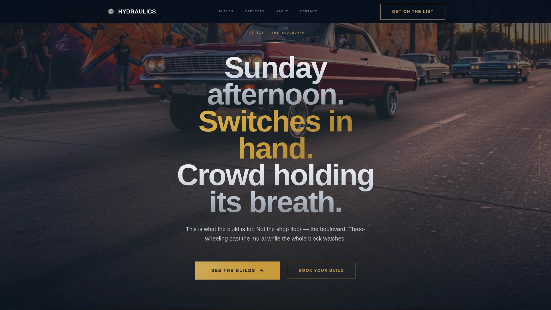 Cinematic Lowrider Shop Landing Page Template