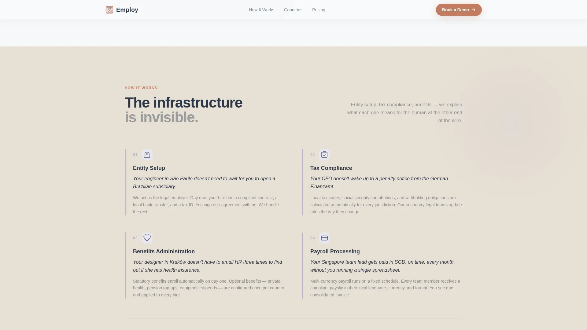 Payroll & Benefits Platform Booking Website Template