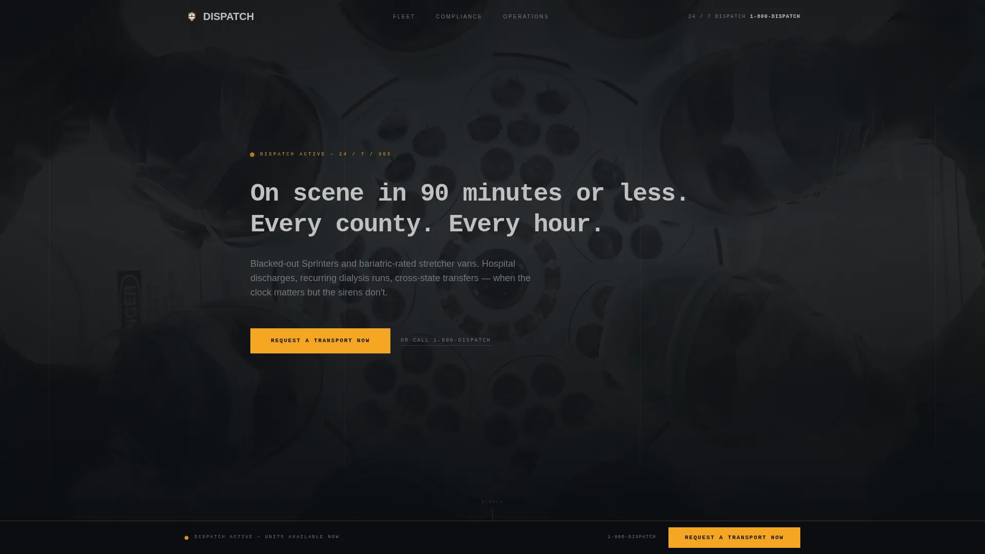 Medical Transport Landing Page Template